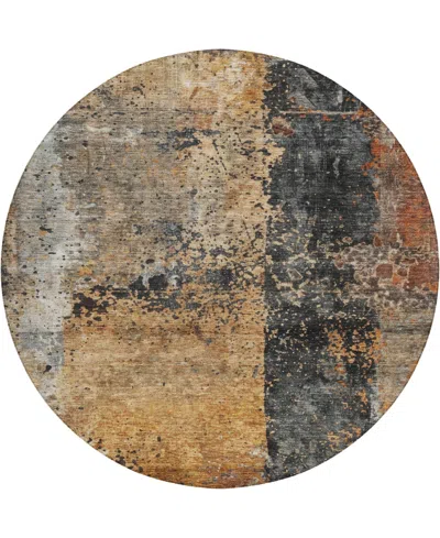 Dalyn Nouveau Washable Nv13 8'x8' Round Area Rug In Brown