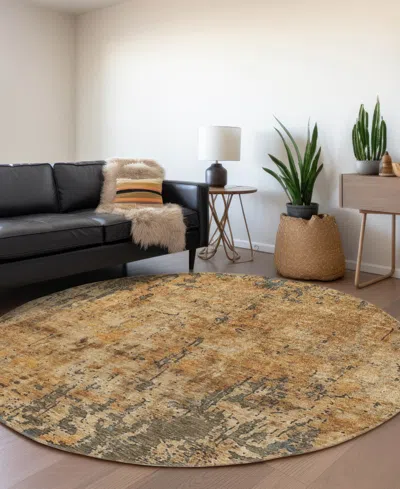 Dalyn Nouveau Nv11 8'x8' Round Area Rug In Brown