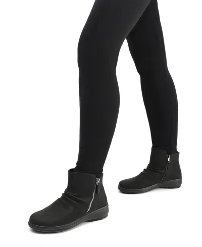 Easy Street Women's Lyra Zipper Ankle Boots In Black