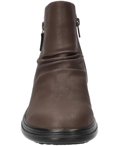 Easy Street Women's Lyra Zipper Ankle Boots In Brown