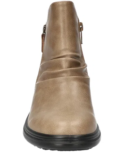 Easy Street Women's Lyra Zipper Ankle Boots In Brown