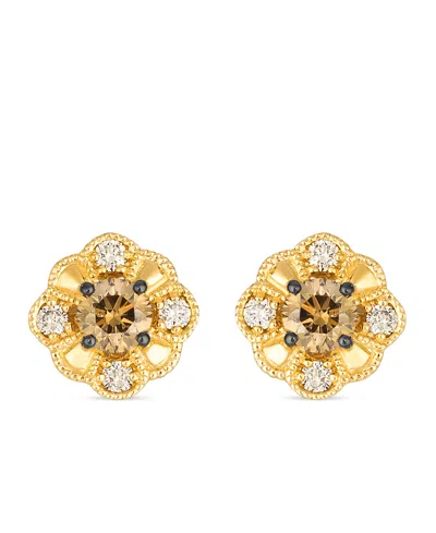Le Vian Nude Diamond (0.18 Ct. T.w.) And Chocolate Diamond ( 0.46 Ct. T.w.) Earrings In 14k Honey Gold In Gold