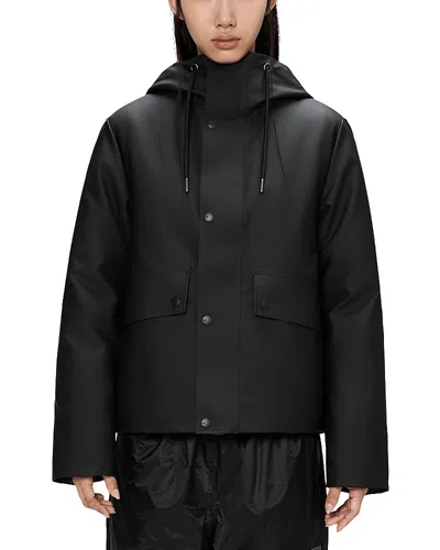 Rains Nome Short Parka Jacket In Black