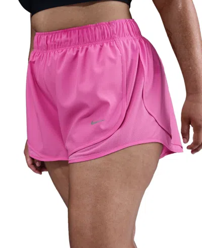 Nike Women's Tempo Dri-fit Mid-rise 3" Brief-lined Running Shorts (plus Size) In Multi