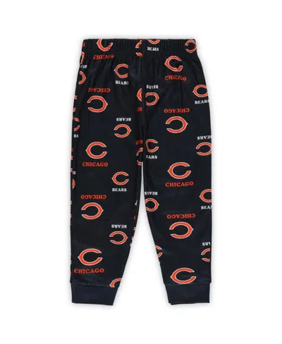 Outerstuff Toddler Navy 2-piece Chicago Bears All-over-print Long Sleeve T-shirt And Pants Sleep Set In Black
