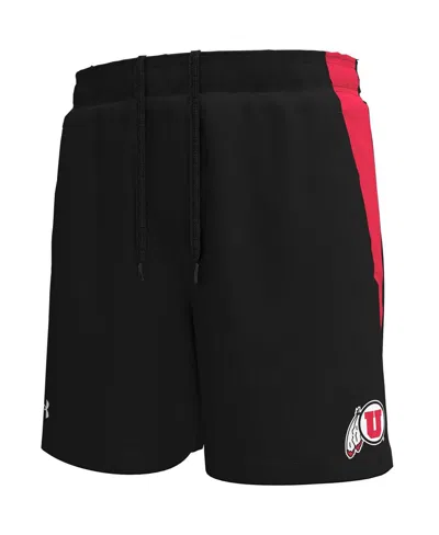 Under Armour Men's Black Utah Utes Tech Vent Performance Short In Black