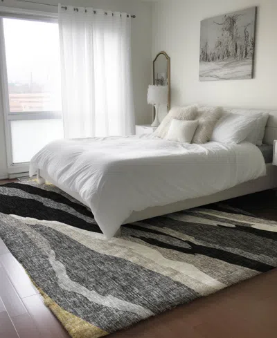 Dalyn Lorenzo Washable Ln4 10'x14' Area Rug In Black