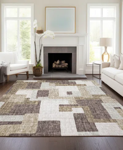 Dalyn Portico Washable Po3 10'x14' Area Rug In Brown