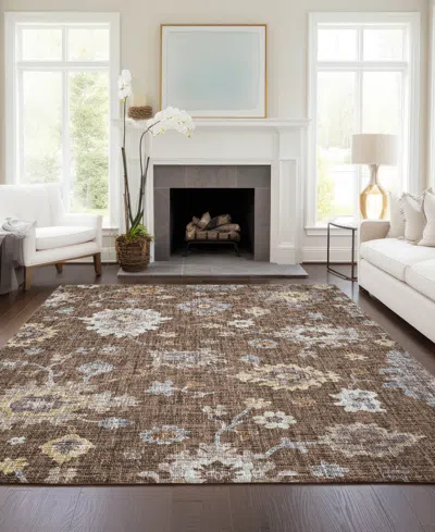 Dalyn Portico Washable Po6 10'x14' Area Rug In Brown