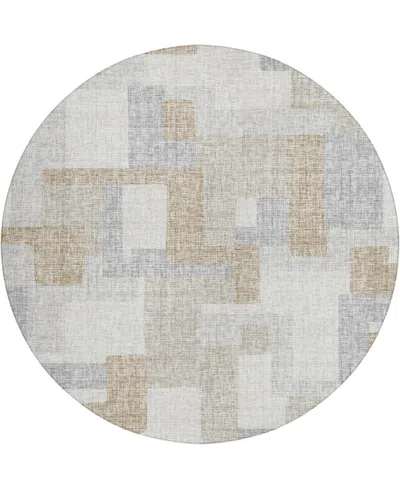 Dalyn Portico Po3 8'x8' Round Area Rug In Gray