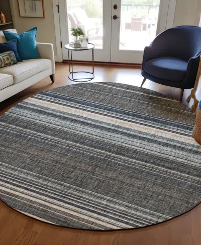 Dalyn Portico Po2 8'x8' Round Area Rug In Gray