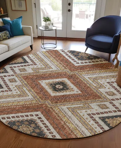 Dalyn Portico Po5 8'x8' Round Area Rug In Multi