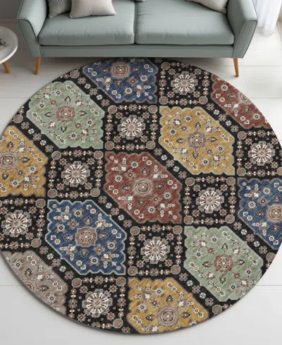 Dalyn Silk Road Washable Sr7 8'x8' Round Area Rug In Multi