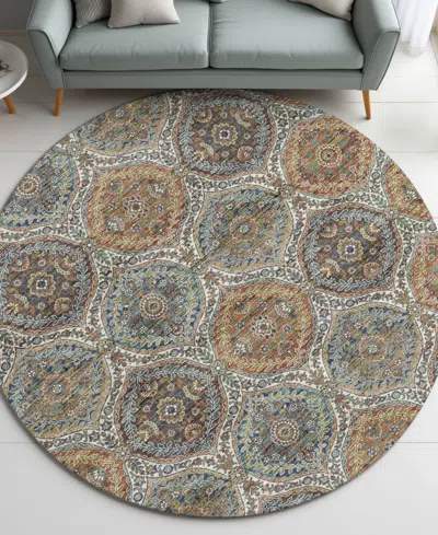 Dalyn Silk Road Washable Sr12 8'x8' Round Area Rug In Multi