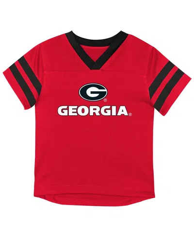 Outerstuff Baby Boys And Girls 2-piece Red Georgia Bulldogs Team Logo Red Zone Top And Pants Set In Animal Print