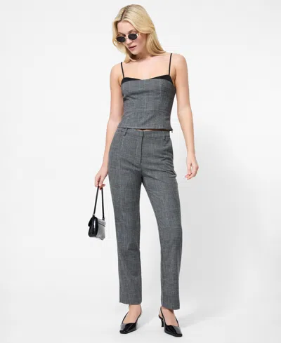 French Connection Slim Fit Cropped Pants In Gray