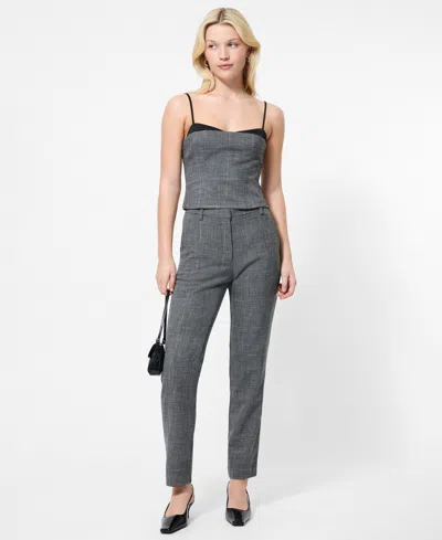 French Connection Slim Fit Cropped Pants In Gray