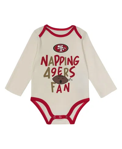 Outerstuff Baby Boys And Girlsâ 3-piece Scarlet San Francisco 49ers Little Champ Set In Red