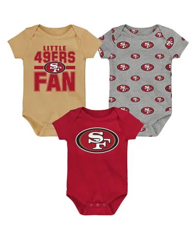 Outerstuff Newborn 3-pack San Francisco 49ers Little Tike Bodysuit Set In Multi