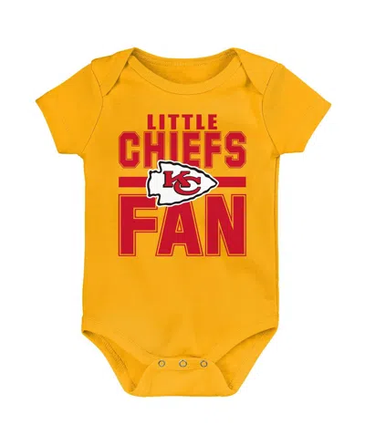 Outerstuff Newborn 3-pack Kansas City Chiefs Little Tike Bodysuit Set In Multi