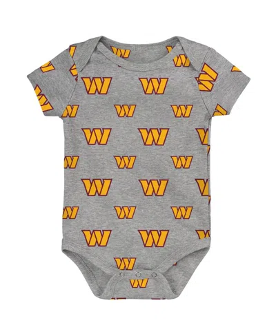 Outerstuff Newborn 3-pack Washington Commanders Little Tike Bodysuit Set In Multi