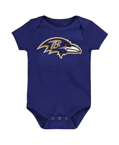 Outerstuff Newborn 3-pack Baltimore Ravens Little Tike Bodysuit Set In Multi