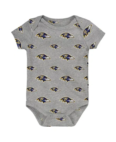 Outerstuff Newborn 3-pack Baltimore Ravens Little Tike Bodysuit Set In Multi