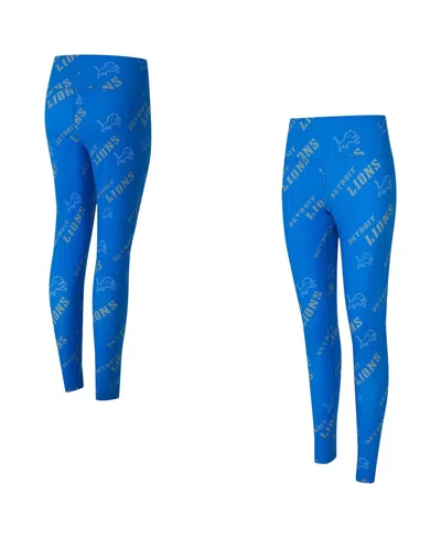 Concepts Sport Women's Blue Detroit Lions Mosaic Allover Print Leggings In Blue