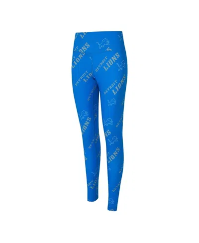 Concepts Sport Women's Blue Detroit Lions Mosaic Allover Print Leggings In Blue