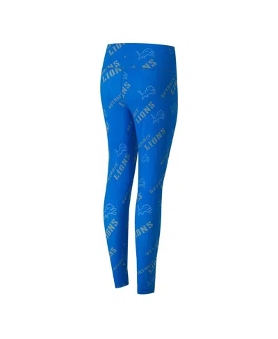 Concepts Sport Women's Blue Detroit Lions Mosaic Allover Print Leggings In Blue