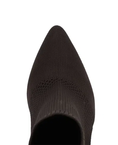 Mia Women's Pamilla Pointed Toe Knit Dress Booties In Brown
