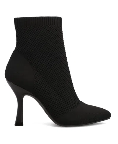 Mia Women's Pamilla Pointed Toe Knit Dress Booties In Black