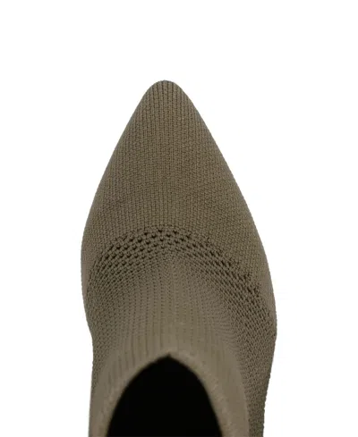 Mia Women's Pamilla Pointed Toe Knit Dress Booties In Brown