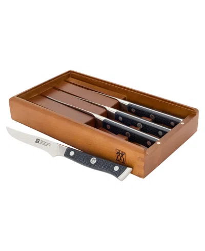 Zwilling Spectrum 4 Piece Steak Knife Set With Wood Presentation Box In Multi