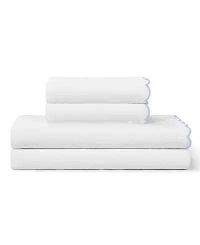 Peri Home Scallop 300-thread Count Cotton 4-pc. Sheet Set, Queen In White