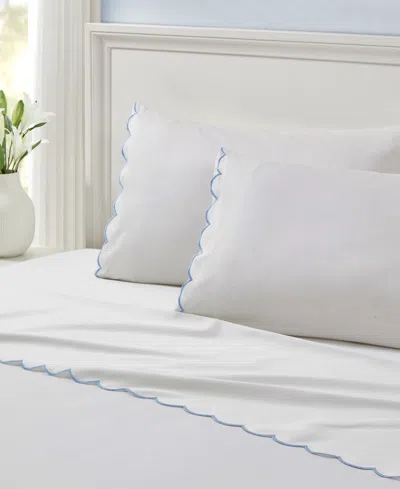 Peri Home Scallop 300-thread Count Cotton 4-pc. Sheet Set, Queen In White