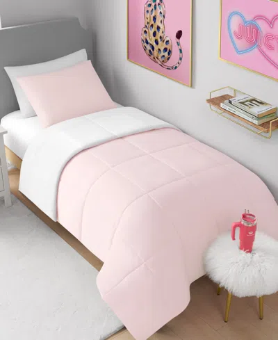 Juicy Couture Box Stitch Reversible 2-pc. Comforter Set, Twin/twin Xl In Pink