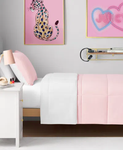 Juicy Couture Box Stitch Reversible 2-pc. Comforter Set, Twin/twin Xl In Pink