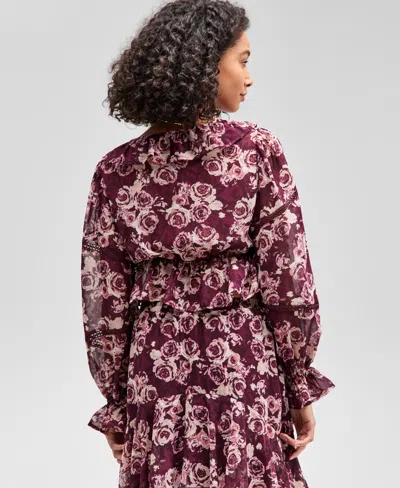 And Now This Now This Womens Ruffled Cuff Balloon Sleeve Top Pxxs Xxl Macys Exclusive In Multi