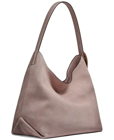 Donna Karan Georgette Suede Medium Bucket Bag In Gray