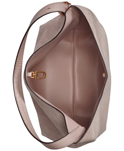 Donna Karan Georgette Suede Medium Bucket Bag In Gray