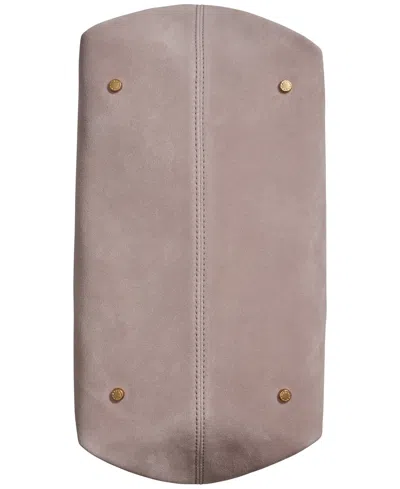 Donna Karan Georgette Suede Medium Bucket Bag In Gray