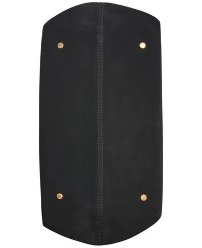 Donna Karan Georgette Suede Medium Bucket Bag In Black