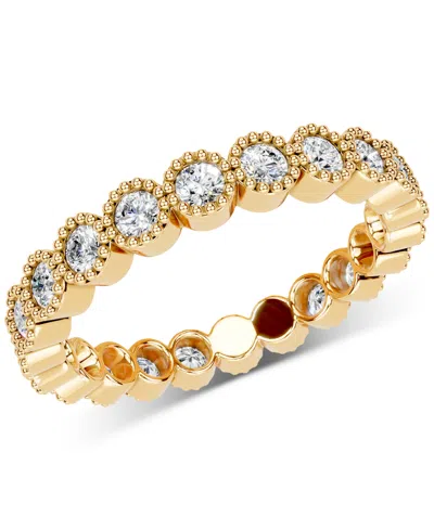 Macy's Diamond Milgrain Bead Frame Eternity Band (1 Ct. T.w.) In Platinum Or 14k Gold In Gold
