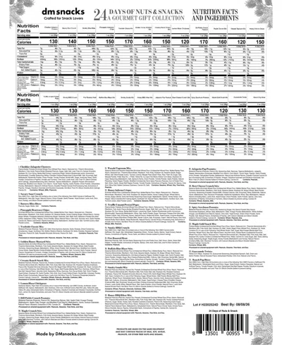 Dm Snacks 24 Days Of Nuts Snacks Holiday Advent Calendar, 24 Piece In Transparent
