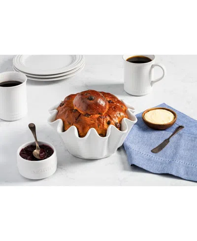 Le Creuset Stoneware Ruffle 1.4 Qt. Brioche Baker In White