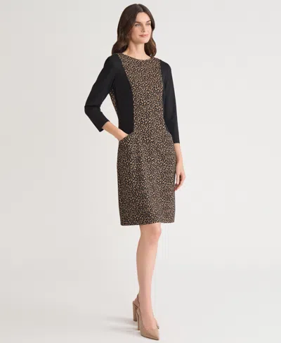 Kasper Women's Side Panel Sheath Dress In Brown
