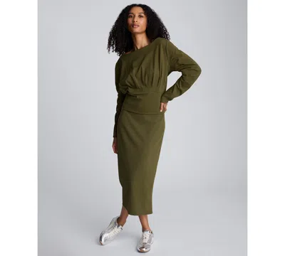 Kenneth Cole Women's Pull-on Slit Midi Skirt In Green