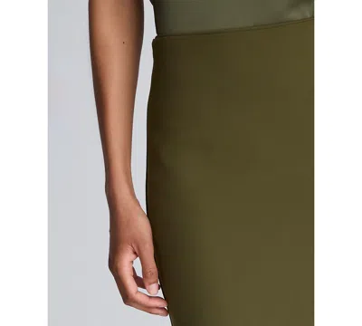 Kenneth Cole Women's Pull-on Slit Midi Skirt In Green