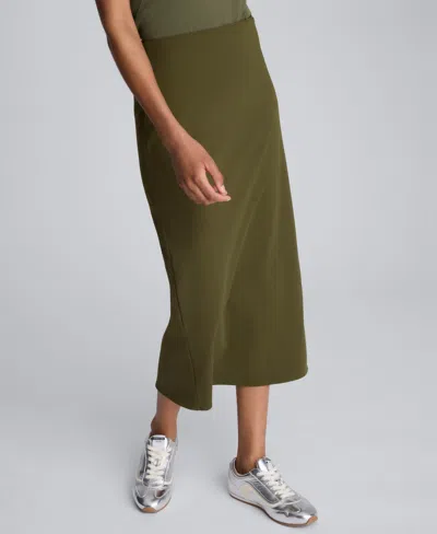 Kenneth Cole Women's Pull-on Slit Midi Skirt In Green